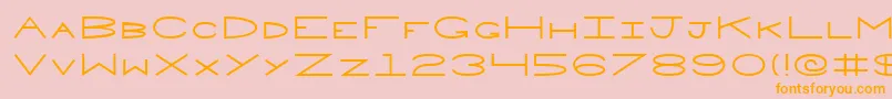 フォントPenne – オレンジの文字がピンクの背景にあります。