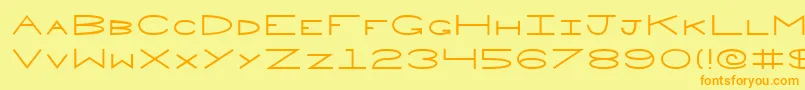 Penne-Schriftart – Orangefarbene Schriften auf gelbem Hintergrund
