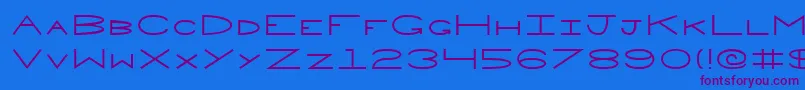 Penne-Schriftart – Violette Schriften auf blauem Hintergrund