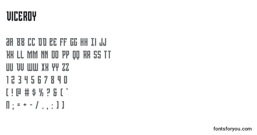 Schriftart Viceroy – Alphabet, Zahlen, spezielle Symbole