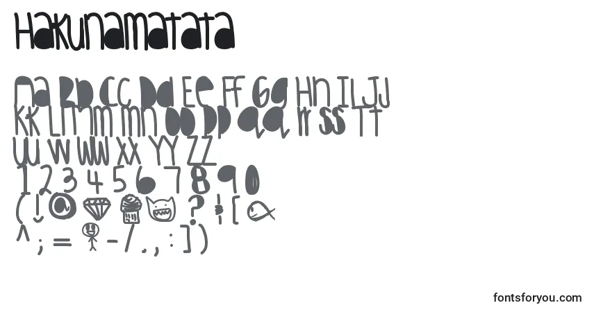 Czcionka Hakunamatata – alfabet, cyfry, specjalne znaki