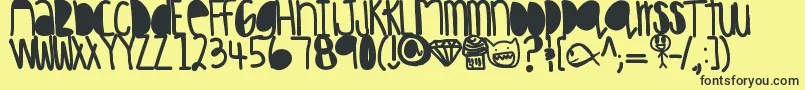 Hakunamatata Font – Black Fonts on Yellow Background