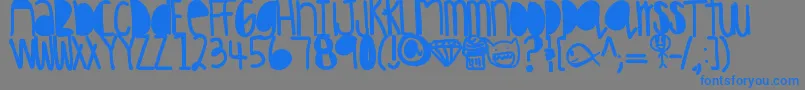 Hakunamatata Font – Blue Fonts on Gray Background