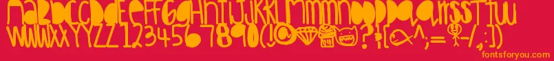 Hakunamatata Font – Orange Fonts on Red Background