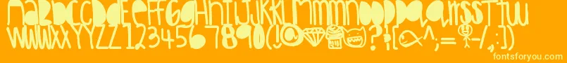 Hakunamatata-fontti – keltaiset fontit oranssilla taustalla