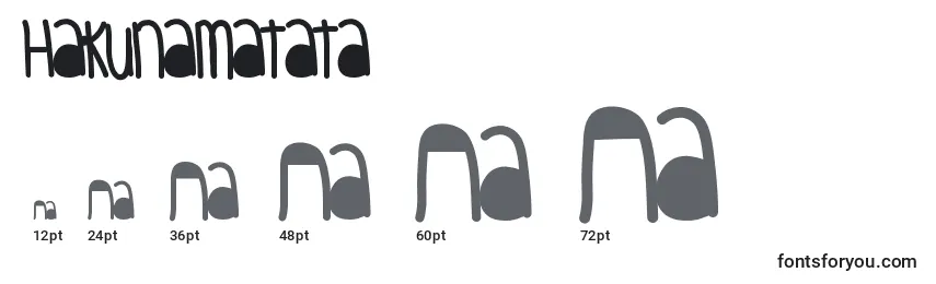 Размеры шрифта Hakunamatata