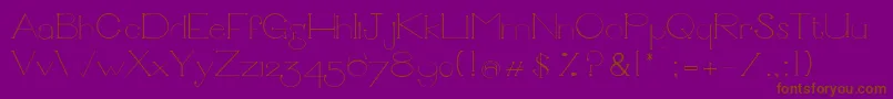 Unbalanced-Schriftart – Braune Schriften auf violettem Hintergrund