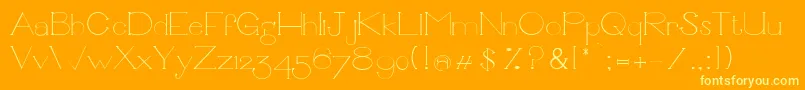 Unbalanced-Schriftart – Gelbe Schriften auf orangefarbenem Hintergrund