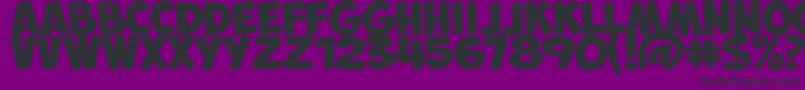 Шрифт ObelixProBoldItalic – чёрные шрифты на фиолетовом фоне