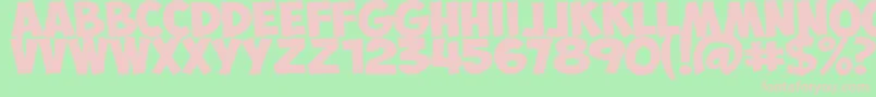 ObelixProBoldItalic Font – Pink Fonts on Green Background