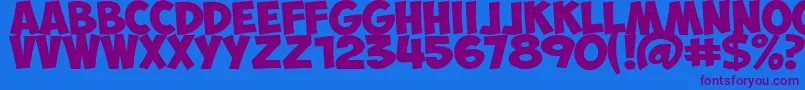 Police ObelixProBoldItalic – polices violettes sur fond bleu