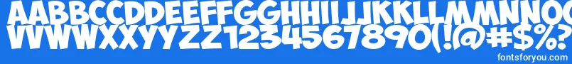 Fonte ObelixProBoldItalic – fontes brancas em um fundo azul
