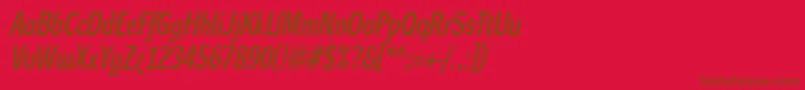 Police DynagrotesklcBolditalic – polices brunes sur fond rouge