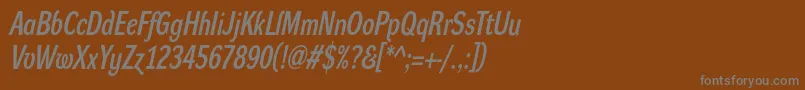 フォントDynagrotesklcBolditalic – 茶色の背景に灰色の文字