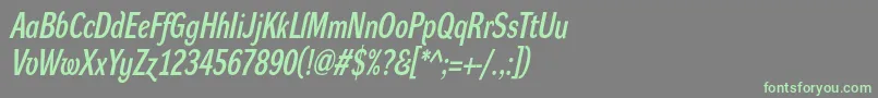 DynagrotesklcBolditalic Font – Green Fonts on Gray Background