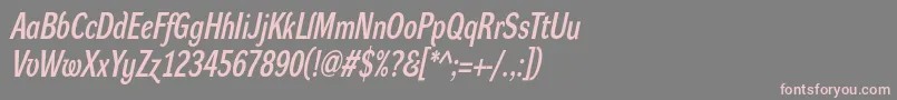 Шрифт DynagrotesklcBolditalic – розовые шрифты на сером фоне