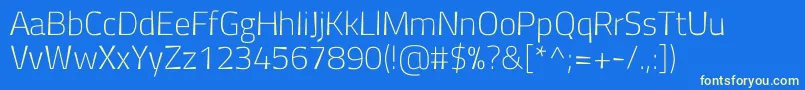 Antaro Font – Yellow Fonts on Blue Background