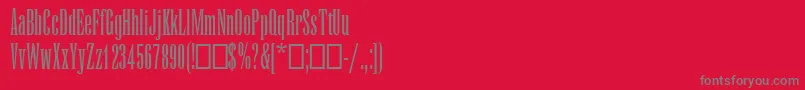 フォントRunicMtCondensed – 赤い背景に灰色の文字