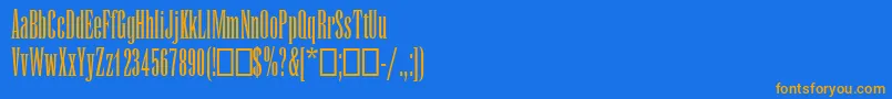 RunicMtCondensed Font – Orange Fonts on Blue Background
