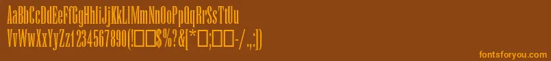 Czcionka RunicMtCondensed – pomarańczowe czcionki na brązowym tle