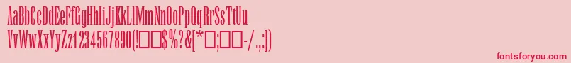 フォントRunicMtCondensed – ピンクの背景に赤い文字