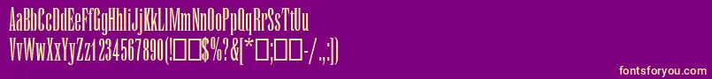 Fonte RunicMtCondensed – fontes amarelas em um fundo roxo