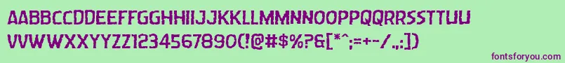 フォントWormcuisineexpand – 緑の背景に紫のフォント