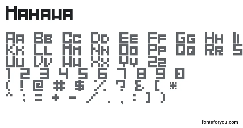 A fonte Mahawa – alfabeto, números, caracteres especiais