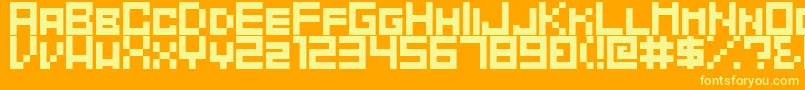 Mahawa-fontti – keltaiset fontit oranssilla taustalla