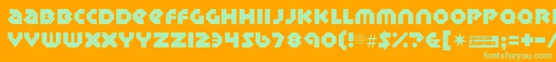 Шрифт Sudburybasin – зелёные шрифты на оранжевом фоне