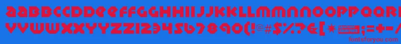 Sudburybasin Font – Red Fonts on Blue Background
