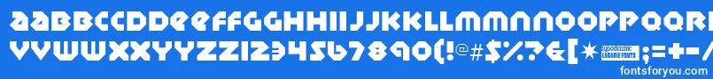 フォントSudburybasin – 青い背景に白い文字