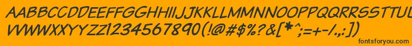 Vtcsundaykomixcapsitalic Font – Black Fonts on Orange Background