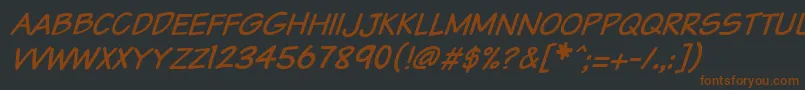 Police Vtcsundaykomixcapsitalic – polices brunes sur fond noir