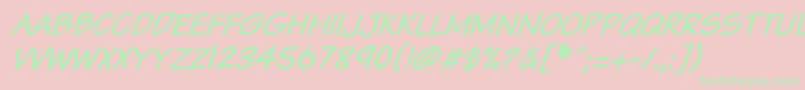 Vtcsundaykomixcapsitalic Font – Green Fonts on Pink Background