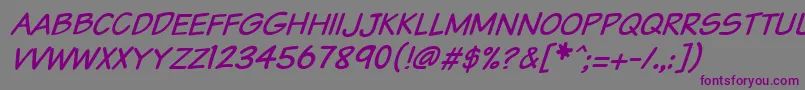 Vtcsundaykomixcapsitalic Font – Purple Fonts on Gray Background