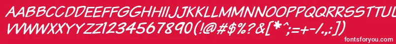 Vtcsundaykomixcapsitalic Font – White Fonts on Red Background