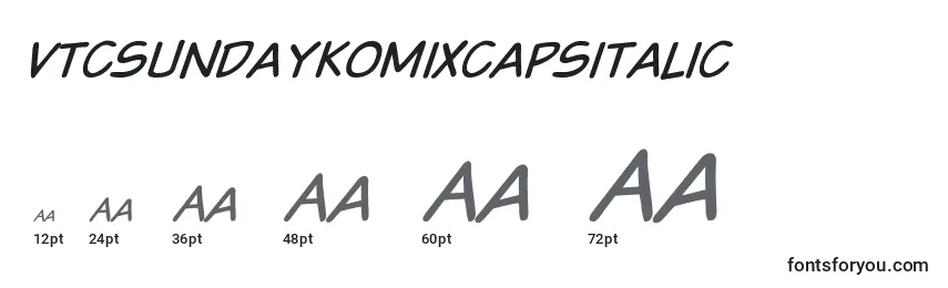 Размеры шрифта Vtcsundaykomixcapsitalic