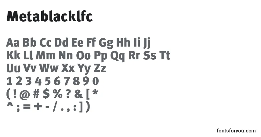 Schriftart Metablacklfc – Alphabet, Zahlen, spezielle Symbole