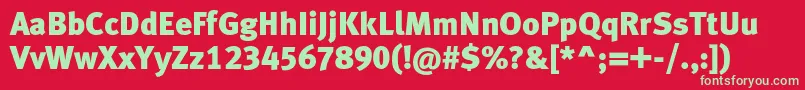 Metablacklfc Font – Green Fonts on Red Background