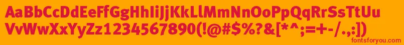 フォントMetablacklfc – オレンジの背景に赤い文字