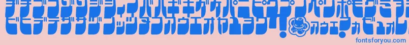 フォントFrigkatc – ピンクの背景に青い文字