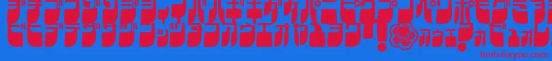 フォントFrigkatc – 赤い文字の青い背景