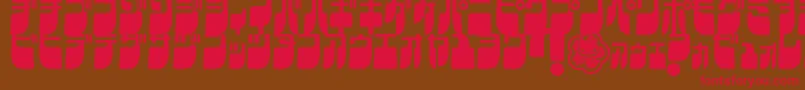 Frigkatc Font – Red Fonts on Brown Background