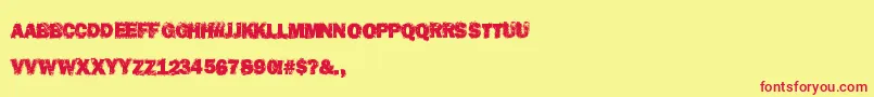 DestroyHumans Font – Red Fonts on Yellow Background