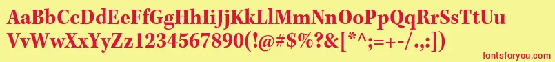KeplerstdBoldscn Font – Red Fonts on Yellow Background