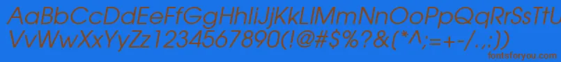 TexGyreAdventorItalic Font – Brown Fonts on Blue Background