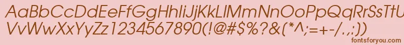 TexGyreAdventorItalic Font – Brown Fonts on Pink Background