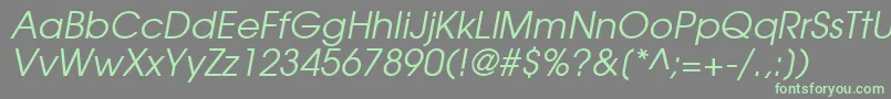 TexGyreAdventorItalic Font – Green Fonts on Gray Background