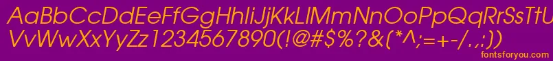 TexGyreAdventorItalic Font – Orange Fonts on Purple Background